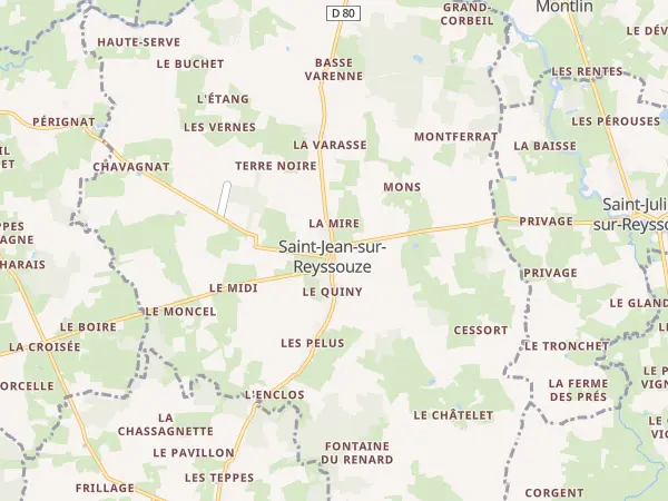 Plan de Saint-Jean-sur-Reyssouze