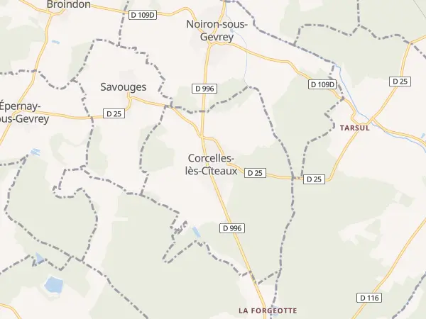 Plan de Corcelles-lès-Cîteaux