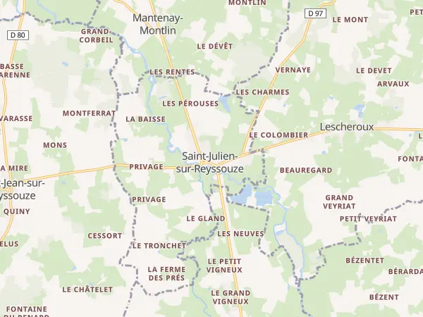 Plan de Saint-Julien-sur-Reyssouze
