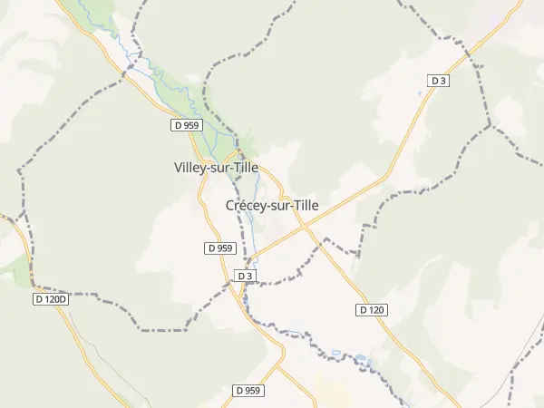 Plan de Crécey-sur-Tille