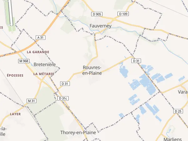 Plan de Rouvres-en-Plaine