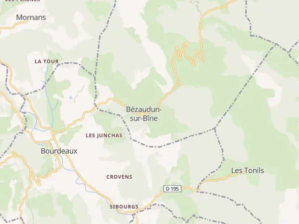 Plan de Bézaudun-sur-Bîne