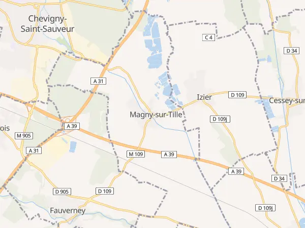 Plan de Magny-sur-Tille