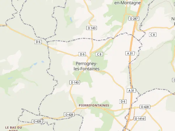 Plan de Perrogney-les-Fontaines