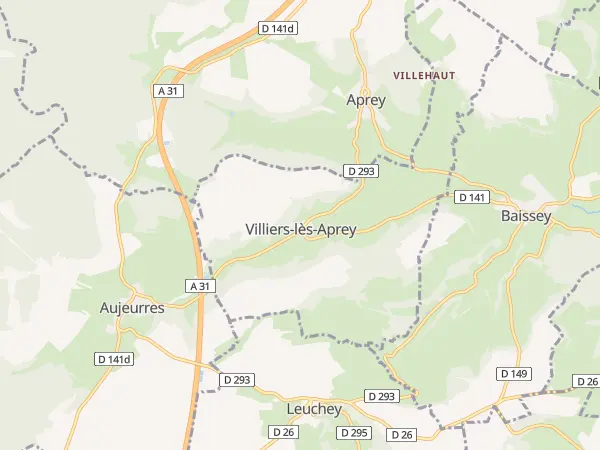 Plan de Villiers-lès-Aprey