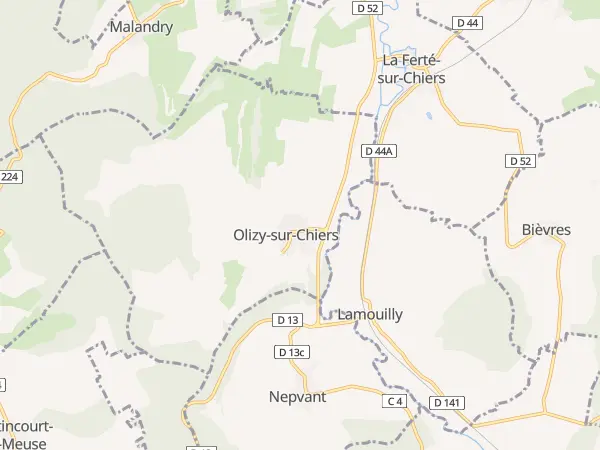 Plan de Olizy-sur-Chiers