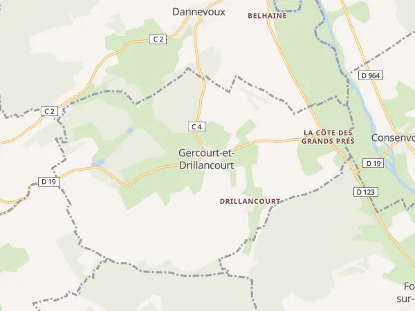 Plan de Gercourt-et-Drillancourt