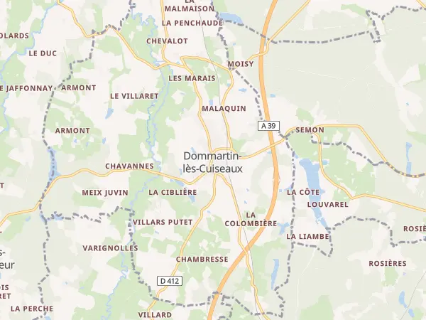 Plan de Dommartin-lès-Cuiseaux