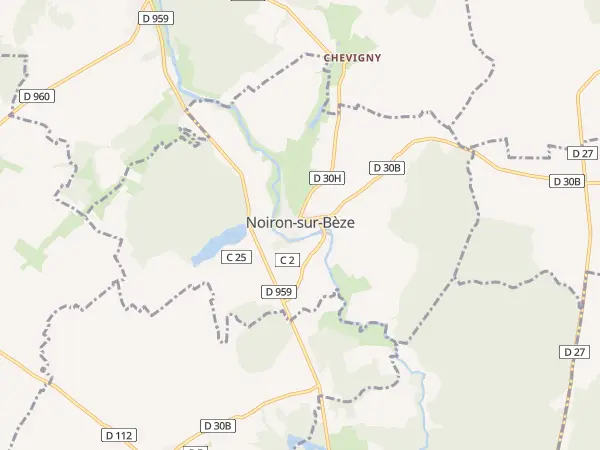 Plan de Noiron-sur-Bèze