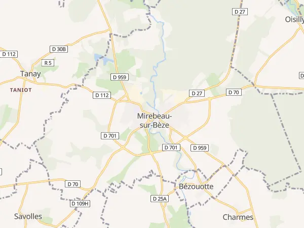 Plan de Mirebeau-sur-Bèze