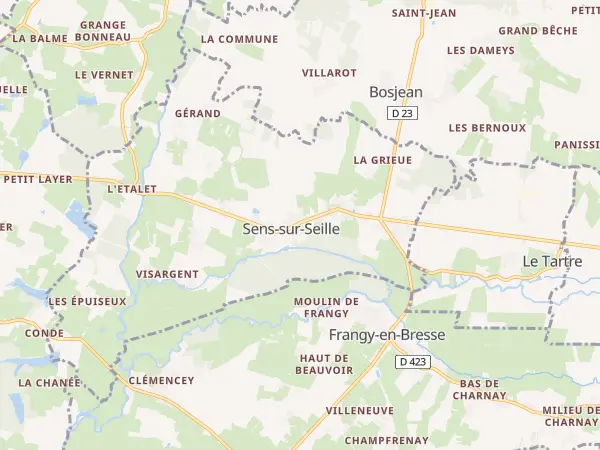 Plan de Sens-sur-Seille