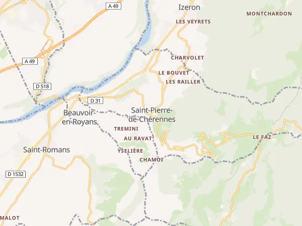 Plan de Saint-Pierre-de-Chérennes