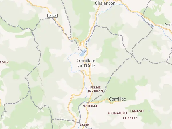 Plan de Cornillon-sur-l’Oule