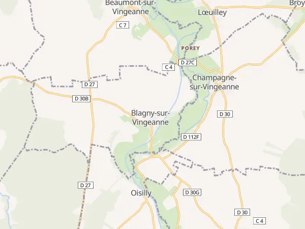 Plan de Blagny-sur-Vingeanne
