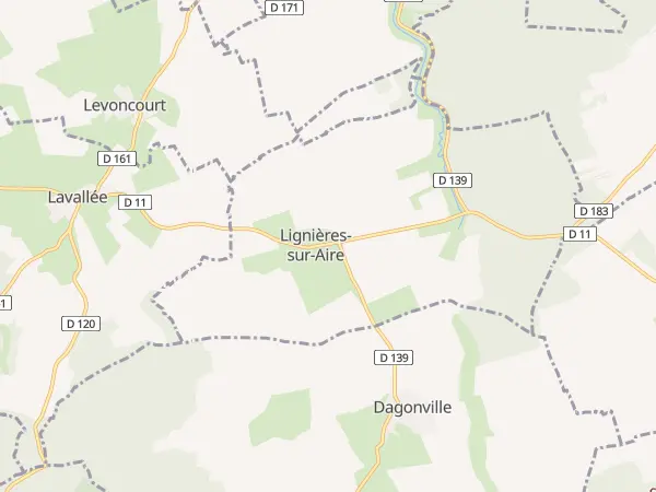 Plan de Lignières-sur-Aire