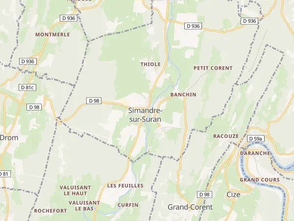 Plan de Simandre-sur-Suran