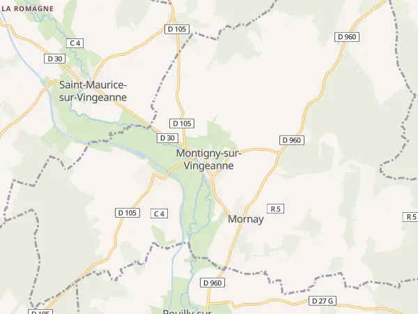 Plan de Montigny-Mornay-Villeneuve-sur-Vingeanne