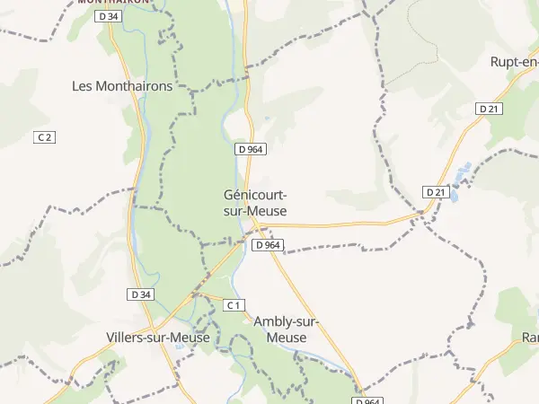 Plan de Génicourt-sur-Meuse