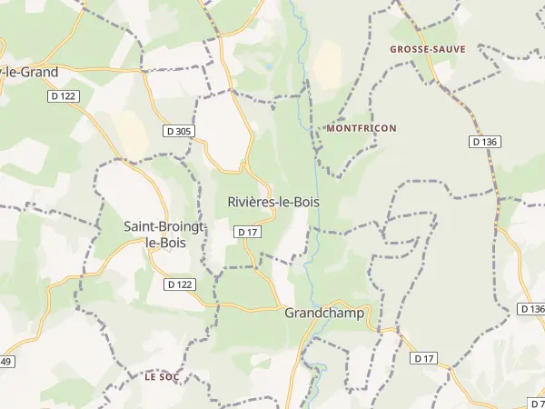 Plan de Rivières-le-Bois