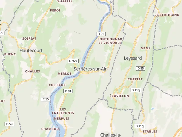 Plan de Serrières-sur-Ain