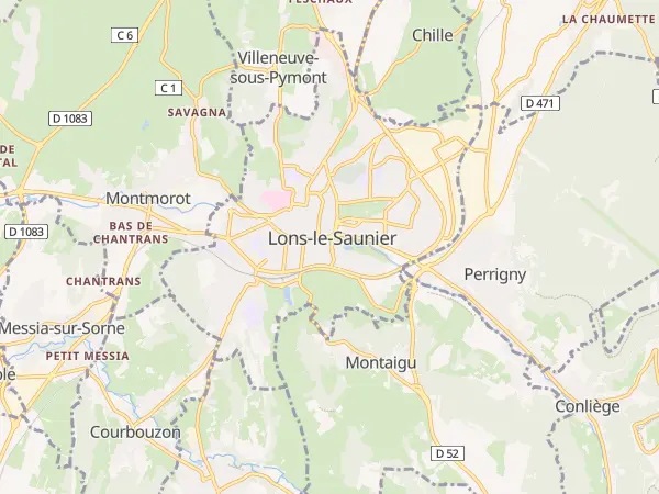 Plan de Lons-le-Saunier