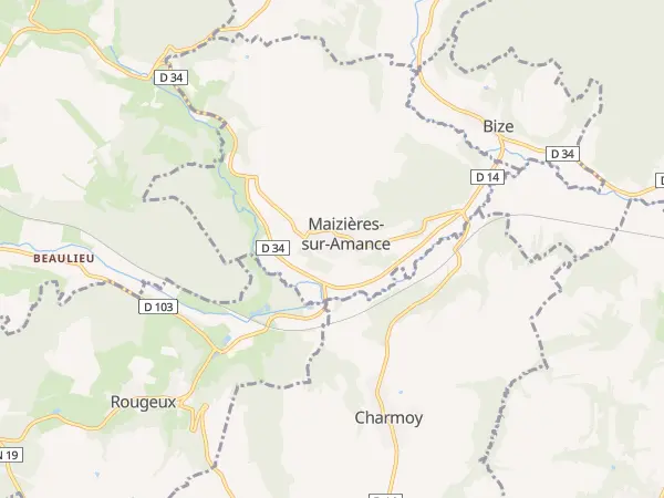 Plan de Maizières-sur-Amance