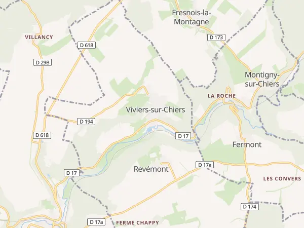 Plan de Viviers-sur-Chiers