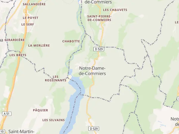 Plan de Notre-Dame-de-Commiers