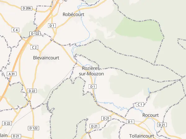 Plan de Rozières-sur-Mouzon