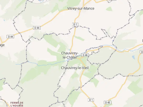 Plan de Chauvirey-le-Châtel