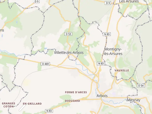 Plan de Villette-lès-Arbois