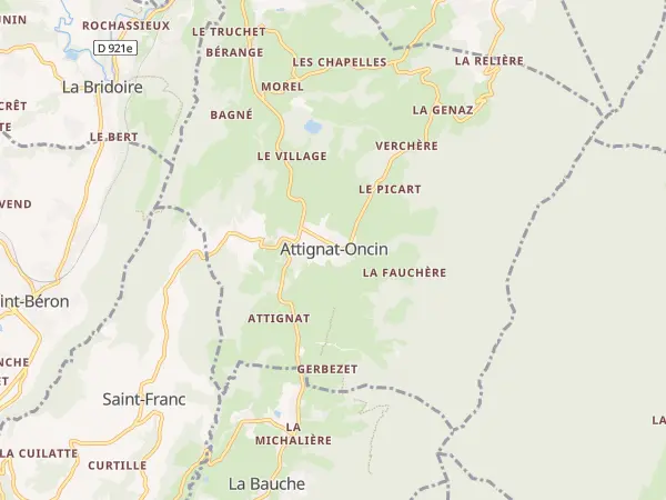 Plan de Attignat-Oncin