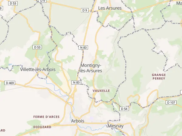 Plan de Montigny-lès-Arsures