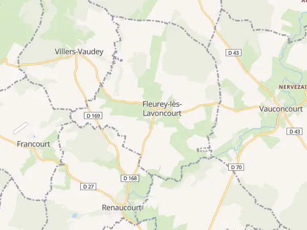 Plan de Fleurey-lès-Lavoncourt