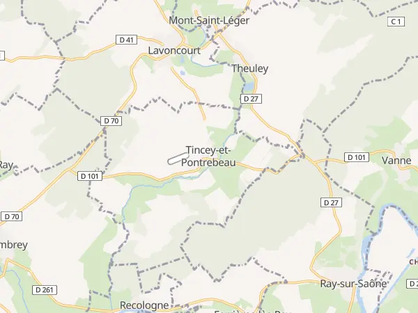 Plan de Tincey-et-Pontrebeau