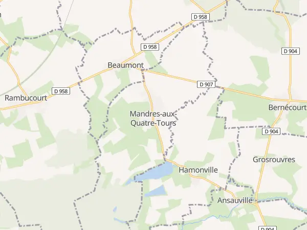Plan de Mandres-aux-Quatre-Tours