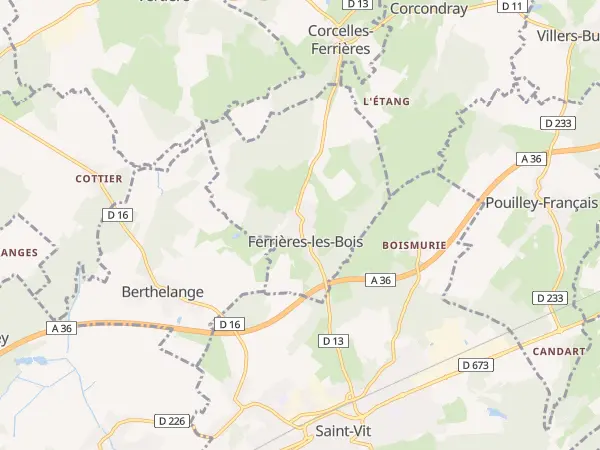 Plan de Ferrières-les-Bois