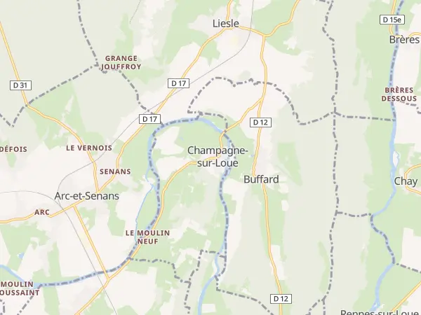 Plan de Champagne-sur-Loue