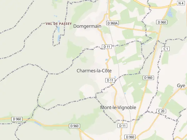 Plan de Charmes-la-Côte