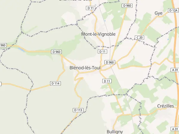 Plan de Blénod-lès-Toul