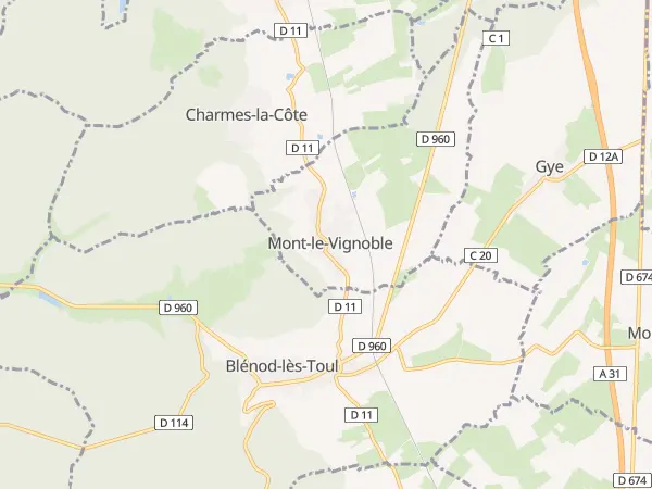 Plan de Mont-le-Vignoble