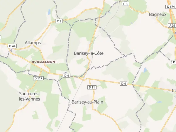 Plan de Barisey-la-Côte