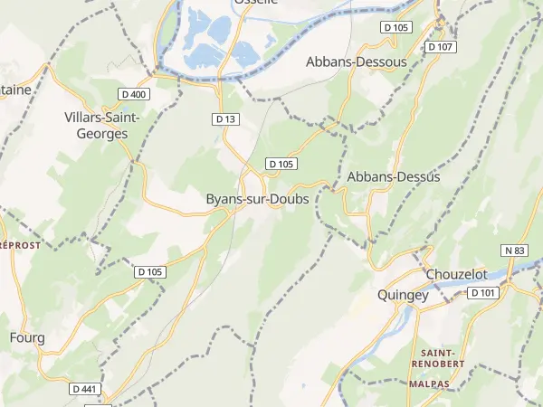 Plan de Byans-sur-Doubs