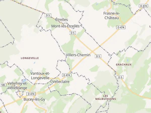 Plan de Villers-Chemin-et-Mont-lès-Étrelles