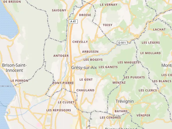 Plan de Grésy-sur-Aix