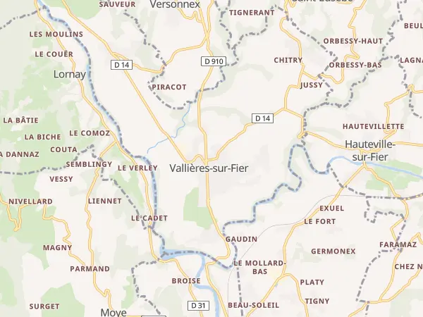 Plan de Vallières-sur-Fier