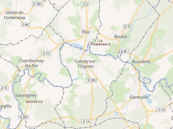 Plan de Cussey-sur-l’Ognon