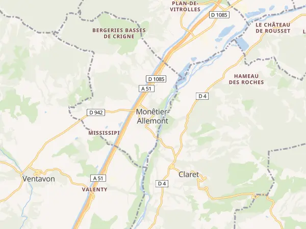 Plan de Monêtier-Allemont