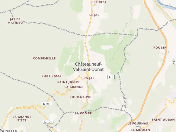Plan de Châteauneuf-Val-Saint-Donat