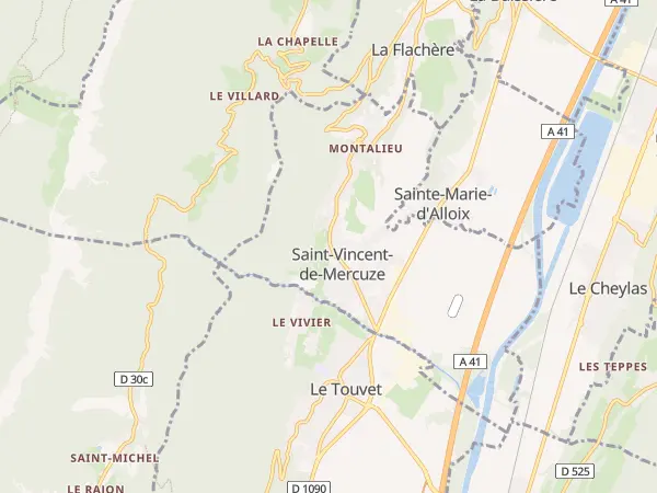 Plan de Saint-Vincent-de-Mercuze
